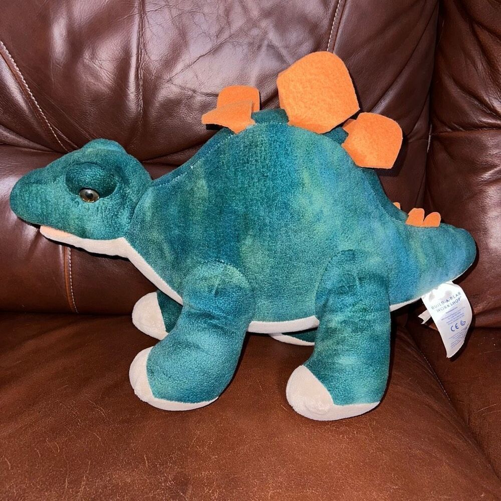 BUILD-A-BEAR Green Stegosaurus Dinosaur Plush 16” 2018 Stuffed Animal BAB‎ Toy